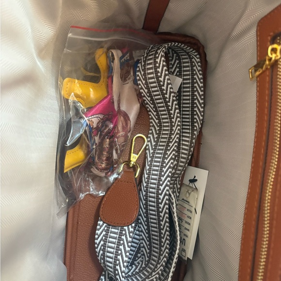 Artistic Blue and Brown Women's Tote Bag - Picture 5 of 9